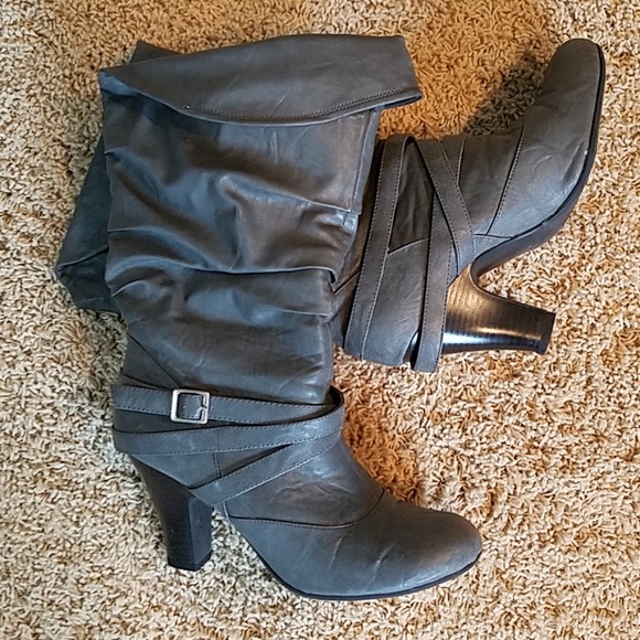 Hot Kiss Shoes - 3/$30 - Hot Kiss Maryssa Boots - Grey